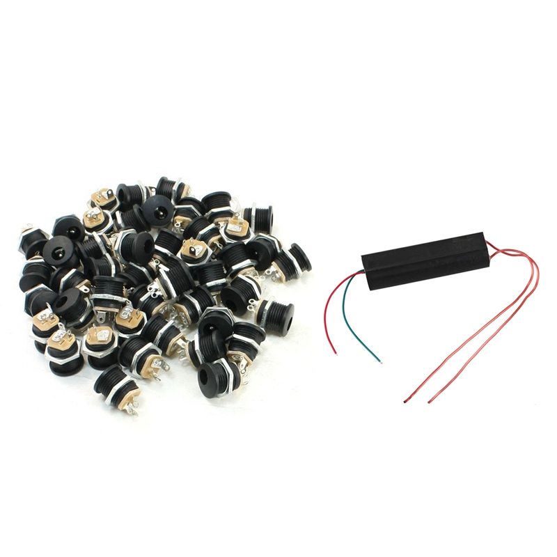 Step-up module (: 1 -51 1000kv high voltage pulse inverter arc generator ignition coil module & 50 pcs dc power plugs