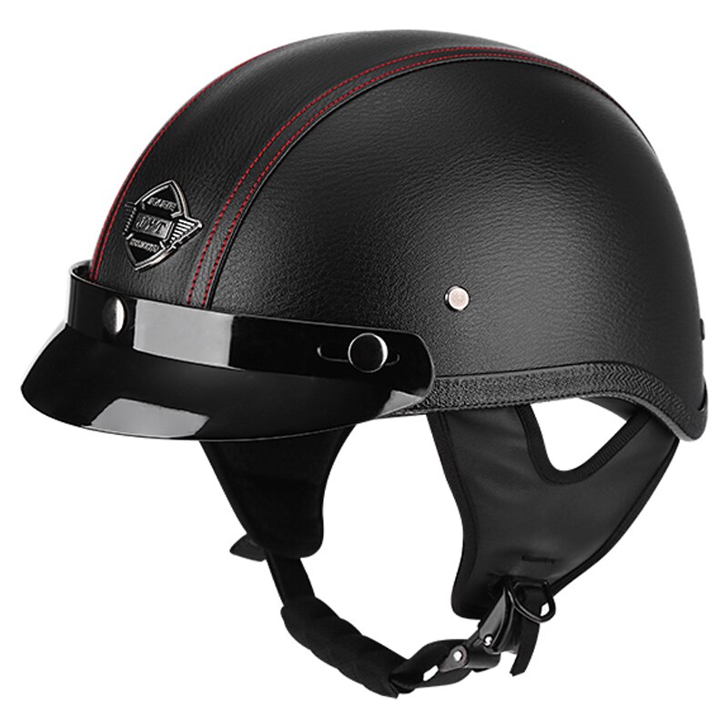 Retro and Vintage Half Open Face DOT Approved Motorcycle Helmet for Man and Woman: 7 / L