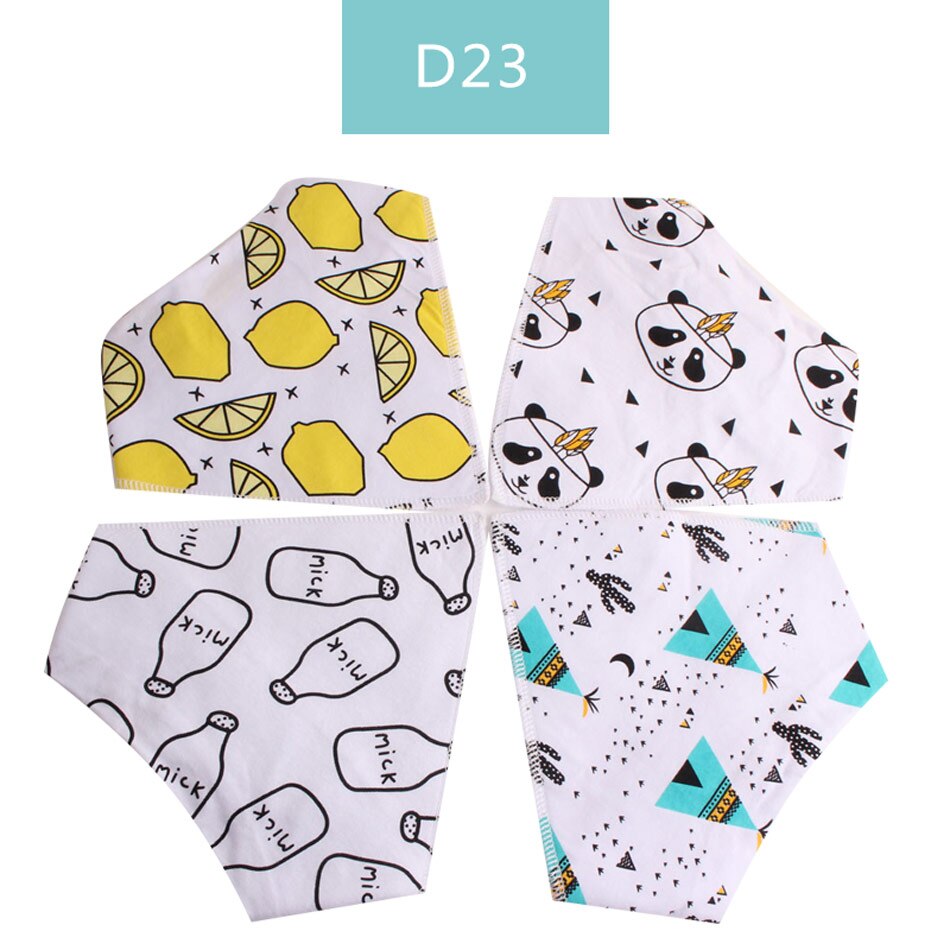 Gelukkig Fluit 4 Stuks Set Baby Kids Peuter Voeden Bandana Slabbetjes Speeksel Handdoek Driehoek Hoofddoek: D23