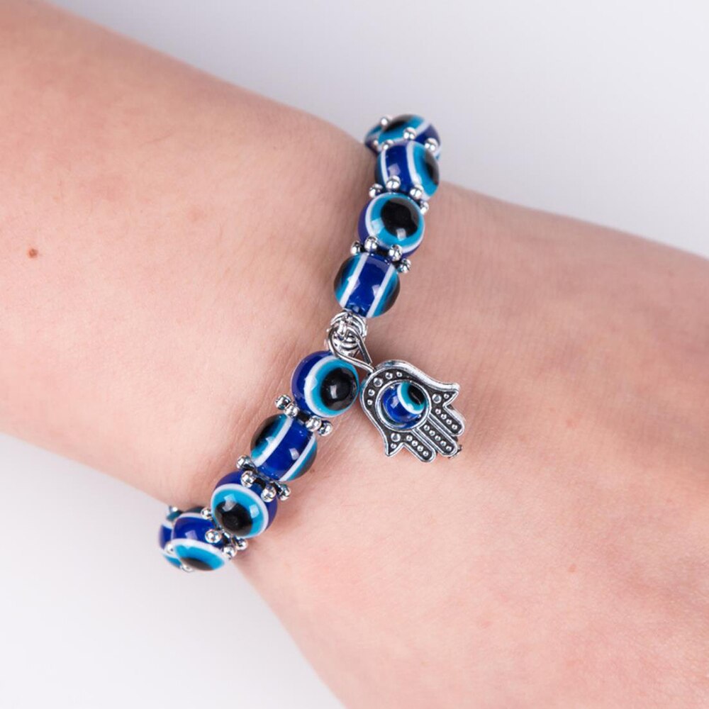 Blue Eyes Armbanden Vintage Fatima Hand Duivel Ogen Armbanden Voor Trendy Sieraden