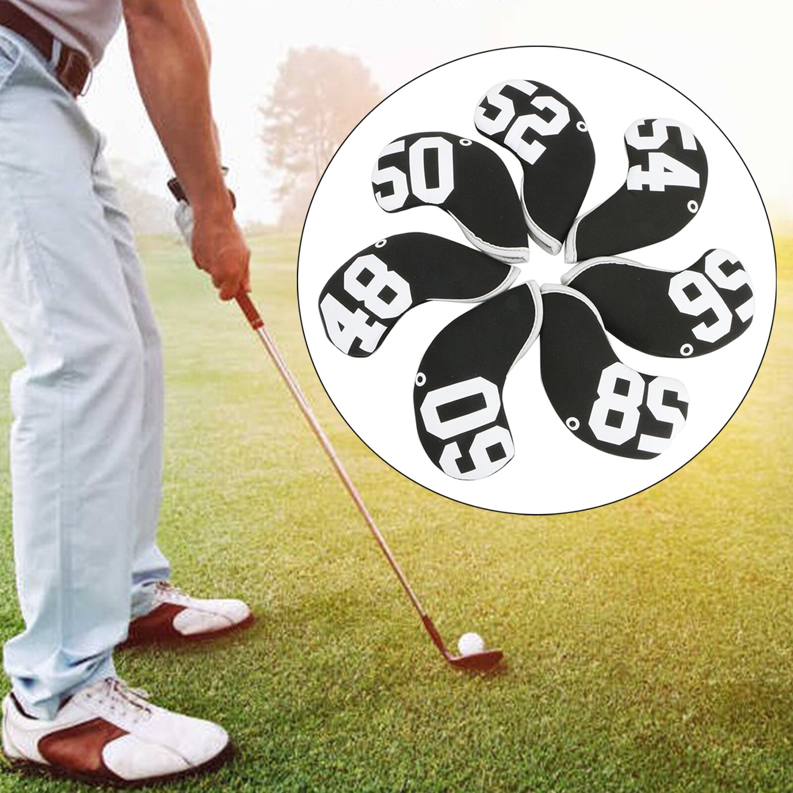 Waterdichte Neopreen Golf Club Iron Cover 48 ° 52 ° 56 ° 60 ° Golf Iron Kopafdekkingen Golf Club ijzer Headovers 10 Stks/set