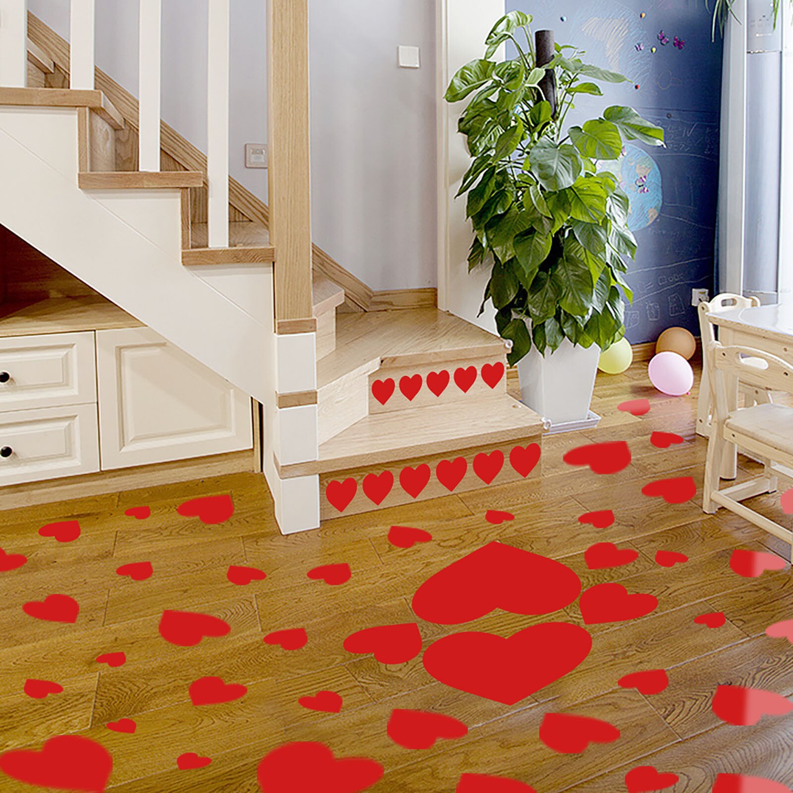 Valentine's Day DIY Wall Sticker Love Window Sticker Refrigerator Wall Stickers Romantic Red Love Heart Wedding Decoration