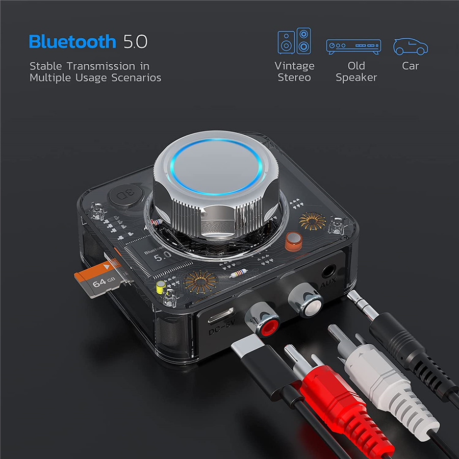 Bluetooth Ontvanger Voor Thuis 3d Stereo Rca Naar Bluetooth Adapter Muziek Adapter Met 3d Surround Lage Latentie, Bluetooth Aux Adapter