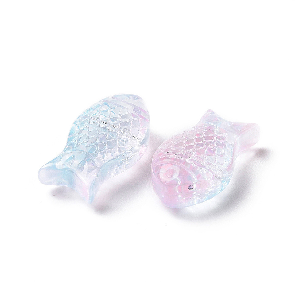 8x15mm Small Fish Shape Handmade Colorful Glass Loose Beads For Jewelry Making Diy Earring Bracelet Necklace 20pcs: Pink