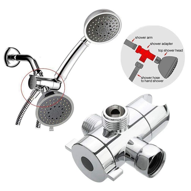 Three-Way Socket Diverter Faucet Adapter Three-Way Shower Arm Diverter Angle Adjustable