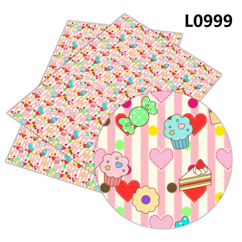 30 cm x 136 cm dessertmønster trykt hårsløyfe i kunstskinn gjør-det-selv dekorasjonshåndverk  l081 l082 l086 l087 l099 l100: L0999