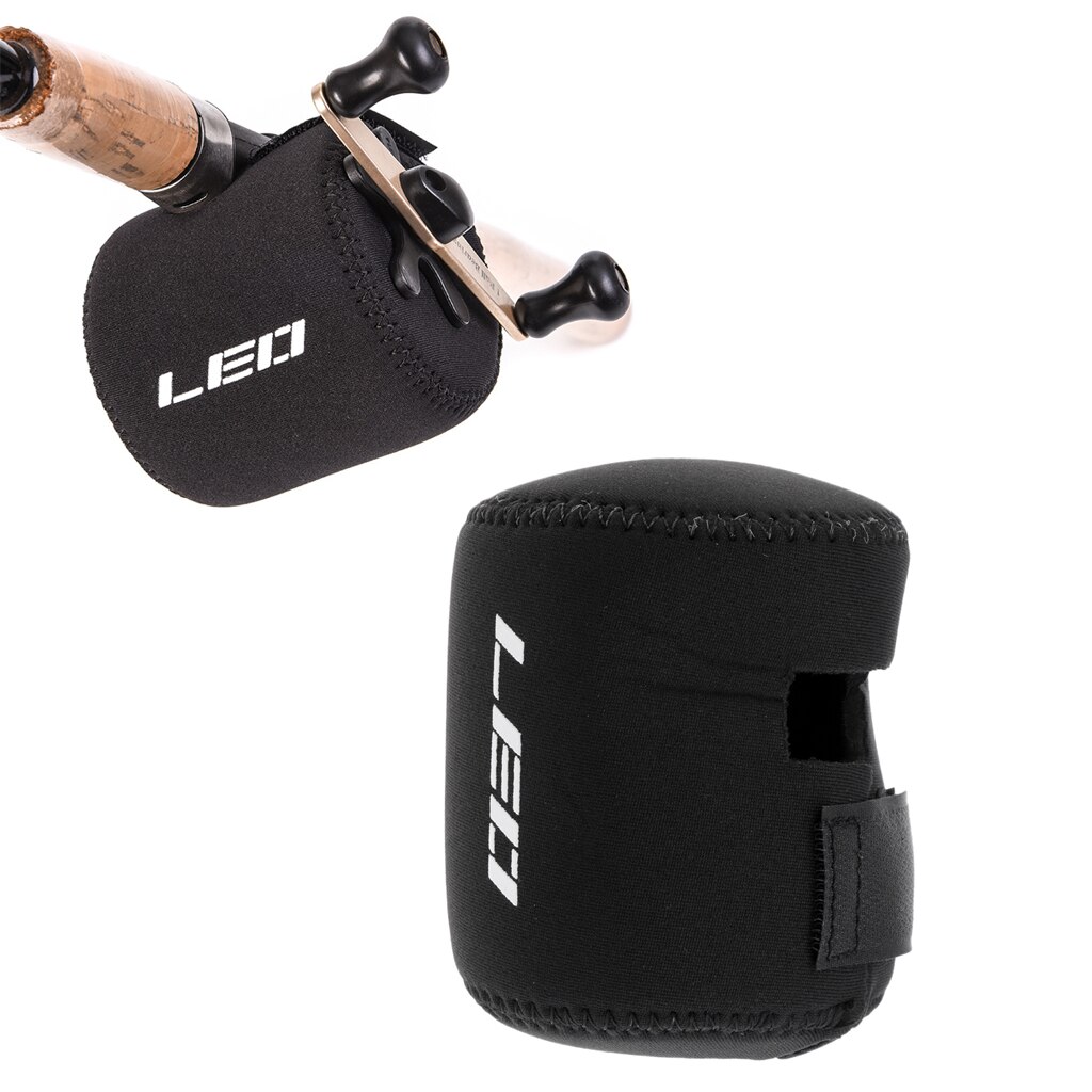 Fishing Drum Reel Cover Bag Neoprene Pouch Casting Drum Reel Bag Loop Fasteners Reel Cover Black Drum Reel Cover Fishing Reel