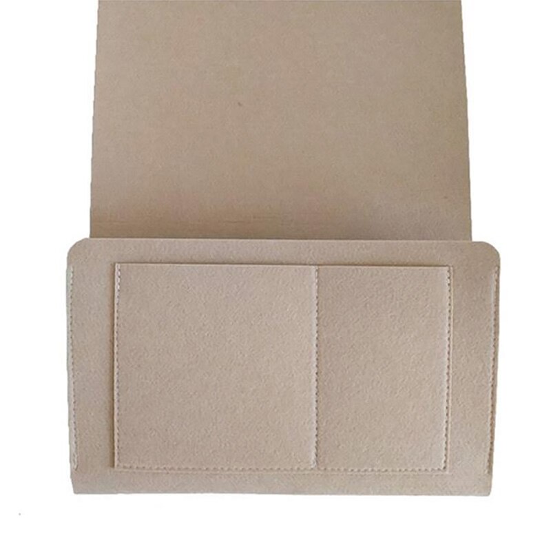 Bolsa de almacenamiento para cabecera de cama, accesorio de fieltro para colgar en la cama, con bolsillos, organizador para sofá y libros: Khaki