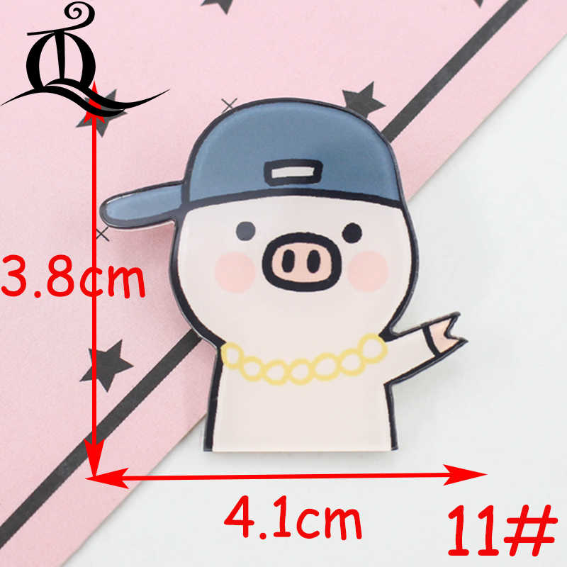 1 PC MIX mooie Wacky varken Cartoon Acryl Badges Kawaii Badge Pictogrammen op De Rugzak Badges voor Kleding Handtas Pin broche Z37: No11