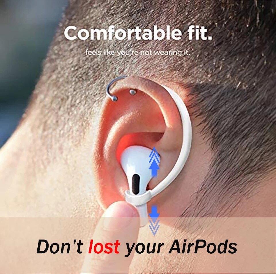 Ear Hooks For Apple AirPods Pro 3 2 1 Ear Hooks Anti Lost Earing Holders For Air Pods Pro EarHooks Ear Tips Earphone Accessories