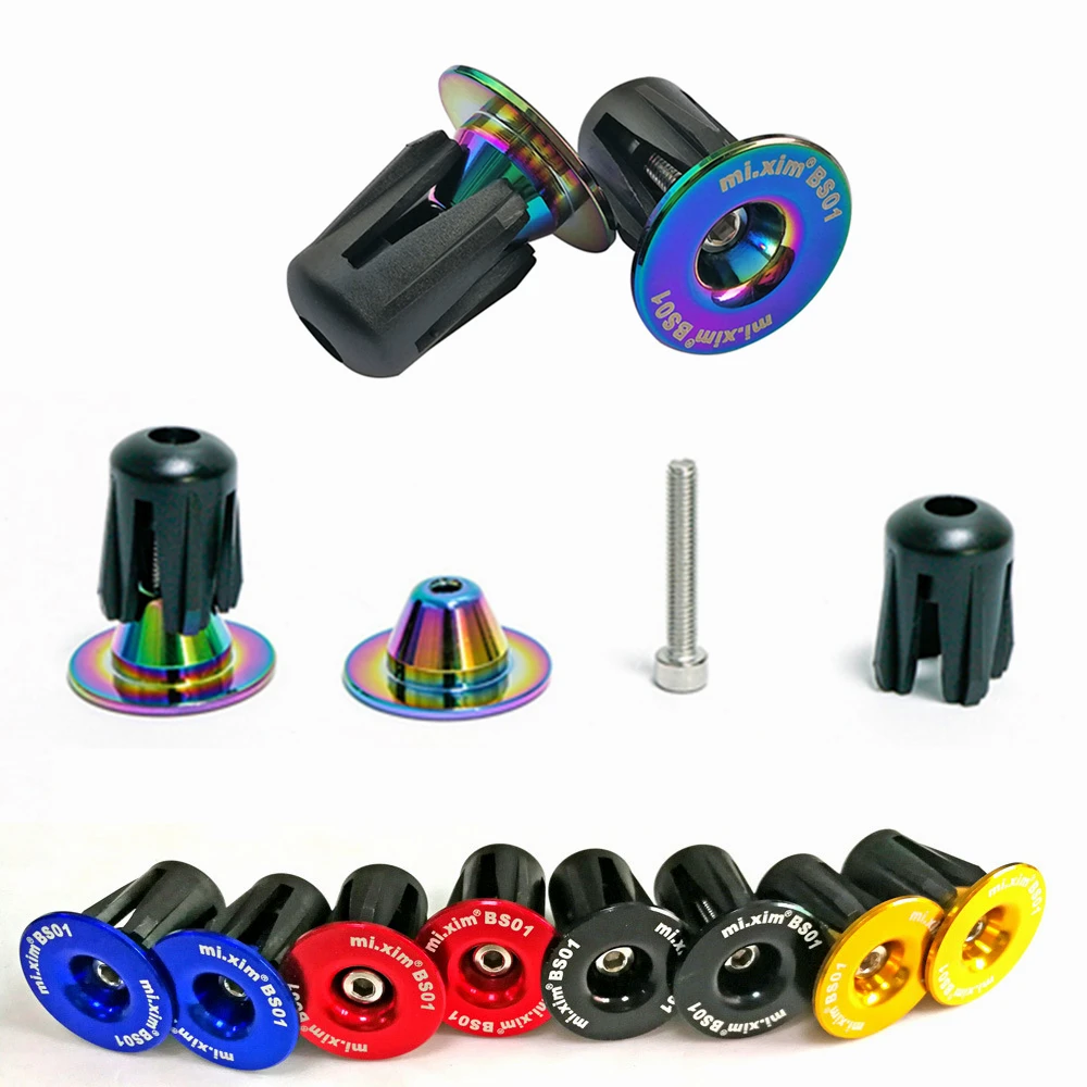 1 par de tapones de extremo de manillar de bicicleta de montaña y carretera, tapa de extremo de barra de mango de aleación de aluminio, cubierta de agarre de bicicleta BMX MTB, accesorios para bicicleta