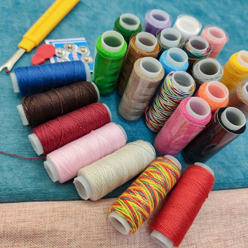 10/16/24 Colors 100% Polyester Yarn Sewing Thread Roll Machine Hand Embroidery 55 Yard Each Spool Durable For Home Sewing Kit