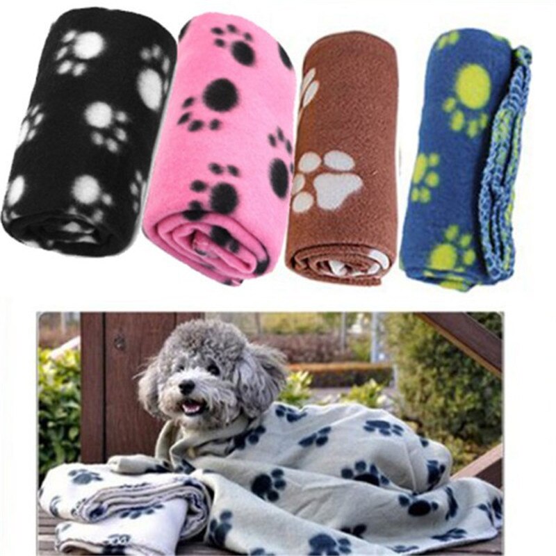 Mascota pezuña de gato y perro de lana con dibujo manta acogedora estera Floral mascota dormir pata imprimir cachorro polar suave manta camas Mat