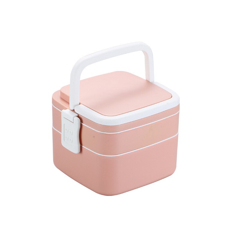 1100ml Portable 2 Layer Healthy Lunch Box Food Container Microwave Oven Lunch Bento Boxes With Cutlery Lunchbox: 04