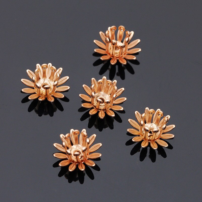 Mibrow 20pcs/lot 6 Colors 10mm Copper Flower Bead Caps Flower Filigree Loose Spacer Bead End Caps For DIY Jewelry Making: KC Gold