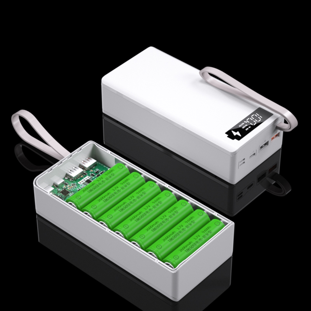 C14 18650 Batterij Houder Opladen Doos Pd Snelle Qi Draadloze Oplader Usb Type C Diy Power Bank Case 14*18650 Batterij Opbergdoos