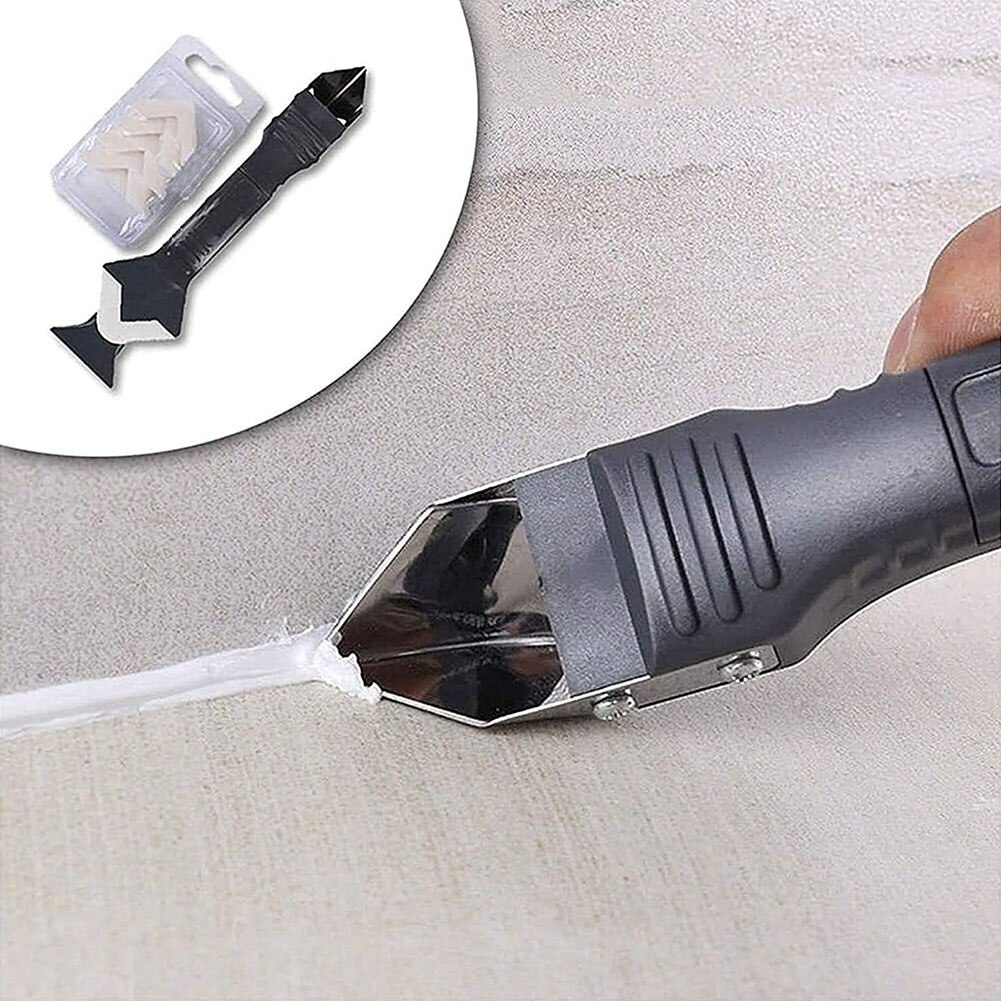 Espátula 3 en 1 para eliminar sellador, Kit de lechada de acabado, relleno de azulejo de cemento de vidrio, herramientas de pala espátula de costura angular de suelo