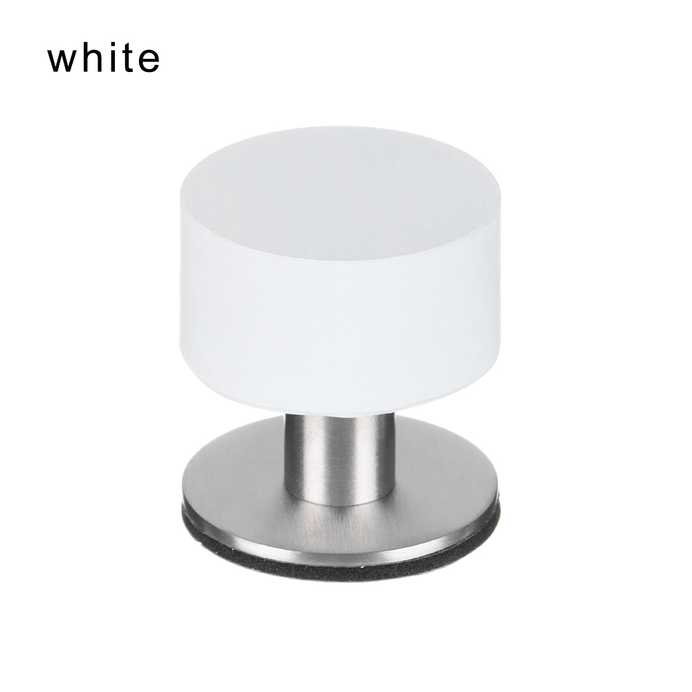 Stainless Steel Rubber Stopper Self Adhesive Door Stopper Practical Non Punch Rubber Floor Protector Door Stop Tool: Greyish Brown