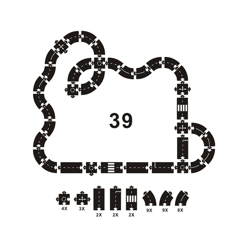 Kids Educatief Verkeer Speelgoed Voor Kinderen Road Building Speelgoed Auto Rijbaan Expressway Snelweg Flexibele Puzzel Spoor Set: 39 pcs