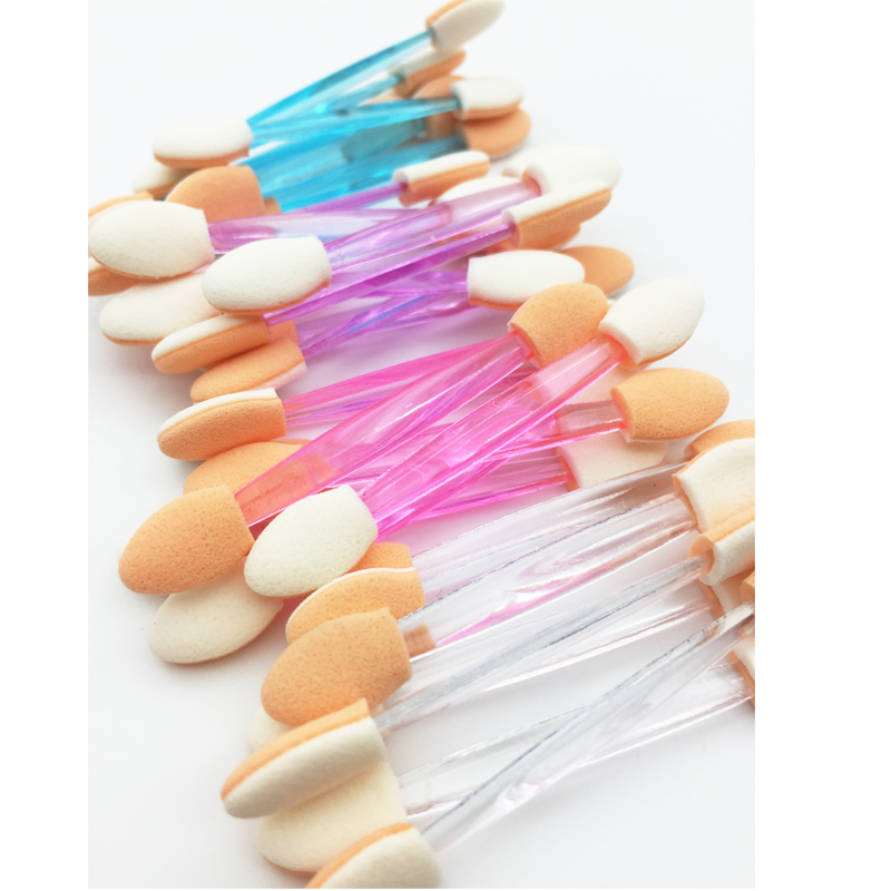 Pinceaux jetables pour fard à paupières, 50 pièces, kit de maquillage jetable pour applicateur cosmétique, éponge en Nylon double face