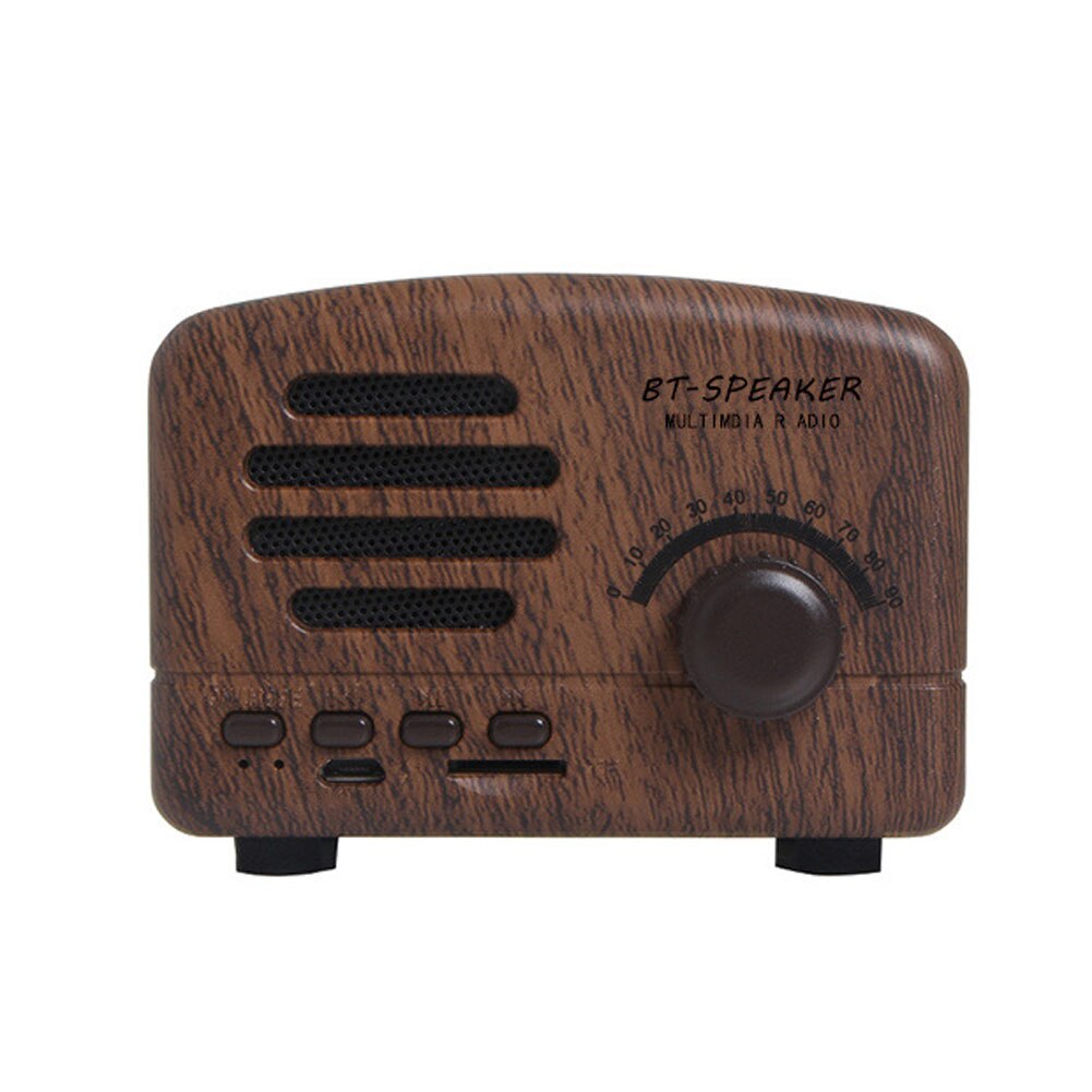 Shortwave Pocket Portable Stereo Speaker Bluetooth AM FM Home Support Card Retro Mini Radio Receiver With Rechargeable Battery: Brown