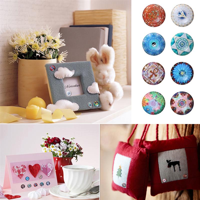 1 Set 50Pcs Mixed Colorful Round Mosaic Tiles DIY Materials Art Crafts Glass Mosaic Sticker For Jewelry Making Art Craft