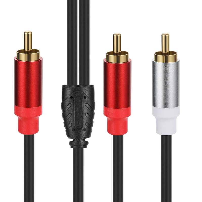 RCA Kabel Splitter 1 in 2 Out Stecker auf Buchse Audio Kabel Stecker Konverter Auto Verstärker Lautsprecher Heimkino Verlängern Draht Adapter: Rot