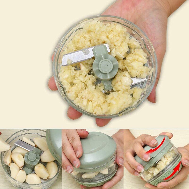 Manual Garlic Chopper Hand Held Mini Vegetable Grinder Fits for Chopping Garlic,Capsicum,An Boneless Meat Food Processor