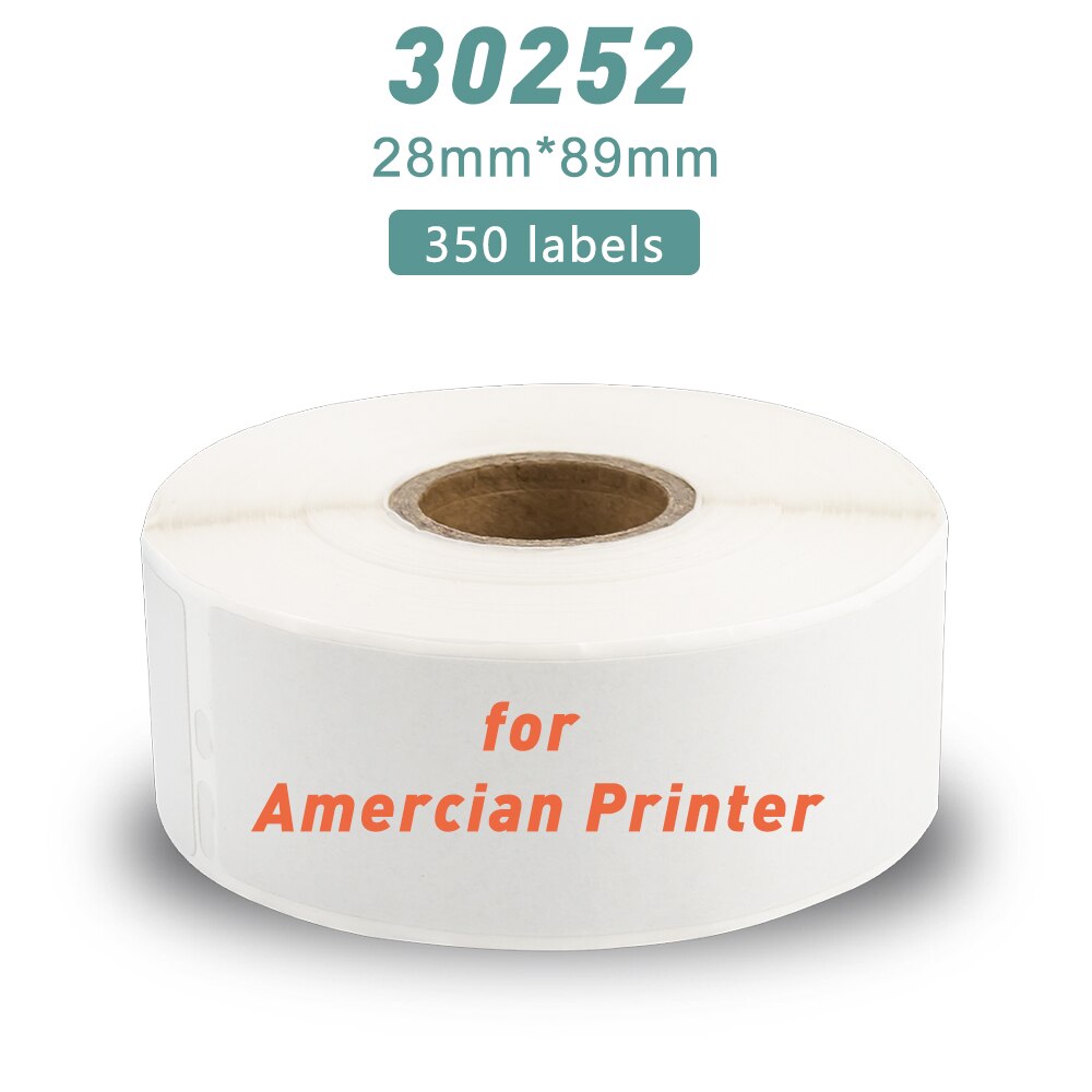 Termopappersetikettrulle 11354 11352 11355 99010 99012 30323 30252 99014 utskrivbara pappersklistermärken för dymo labelwriter 450 turbo: 30252