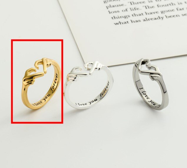 Îmbrățișare gotică mâinile musculare inele pentru femei bărbați inel cu manșetă deschisă reglabilă petrecere inele de cuplu de nuntă bijuterii vintage anillos bague: Aur 5