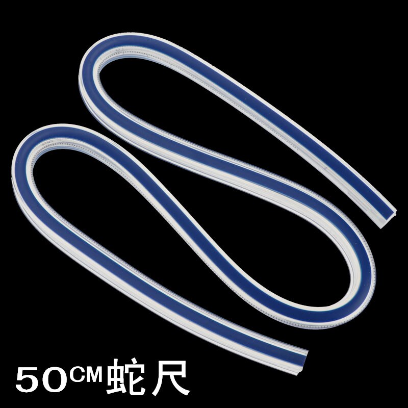 Règle en plastique bleu blanc | Tailleurs, en serpentin souple, plastique souple, courbe Flexible, dessin, règle douce 30CM 40CM 50CM 60CM: 50CM