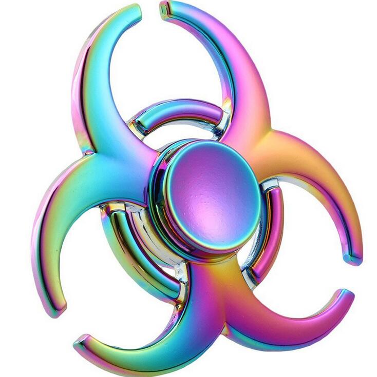 Rainbow Colorful Four Fidget Spinner Hand Spinner For Better Focus Reduce Autism ADHD Stress Toys With Box: xcniujiao