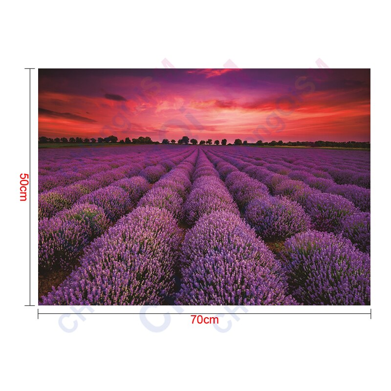 Pussel 1000 bitar papper utbildning leksaker-unika frankrike provence lavendelfält sommar solnedgång landskap