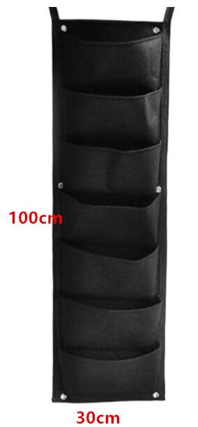 Poche pépinière Pot noir cultiver sacs planteur Vertical jardin potager vivant jardin sac semis tenture murale jardinière sac de culture: vertical 7 grid