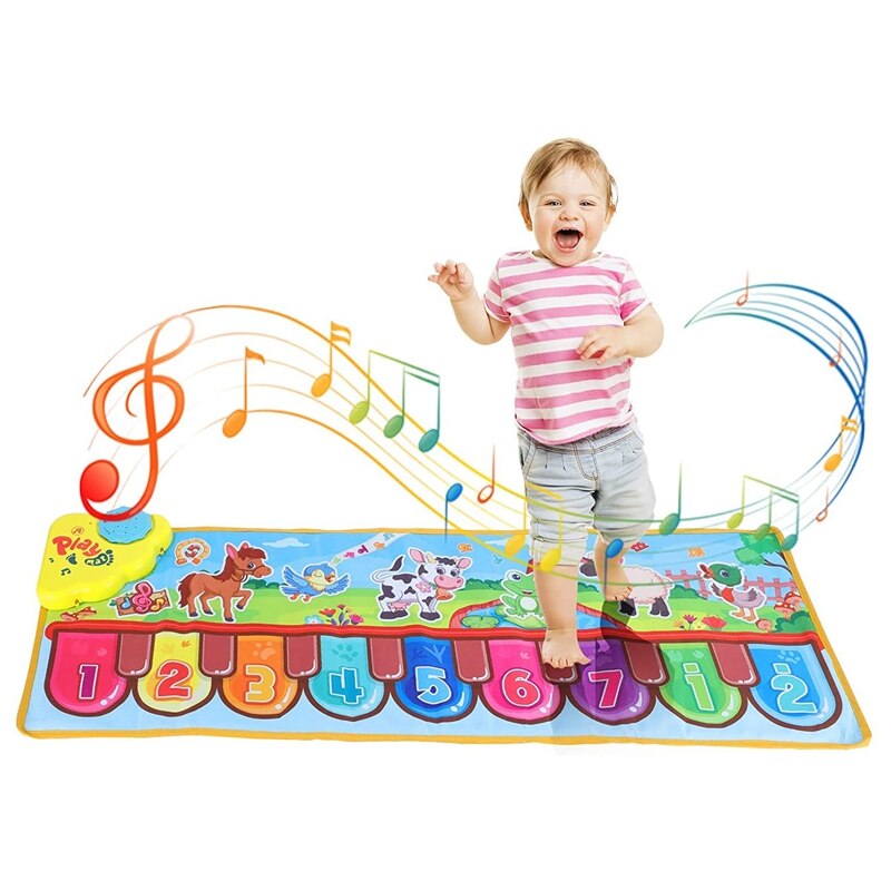 Klaviermatte für kinder, musikmatte für kinder, musikmatte für kleinkinder oder babys, elektronische musik, tier-touch-spieldecke, beste