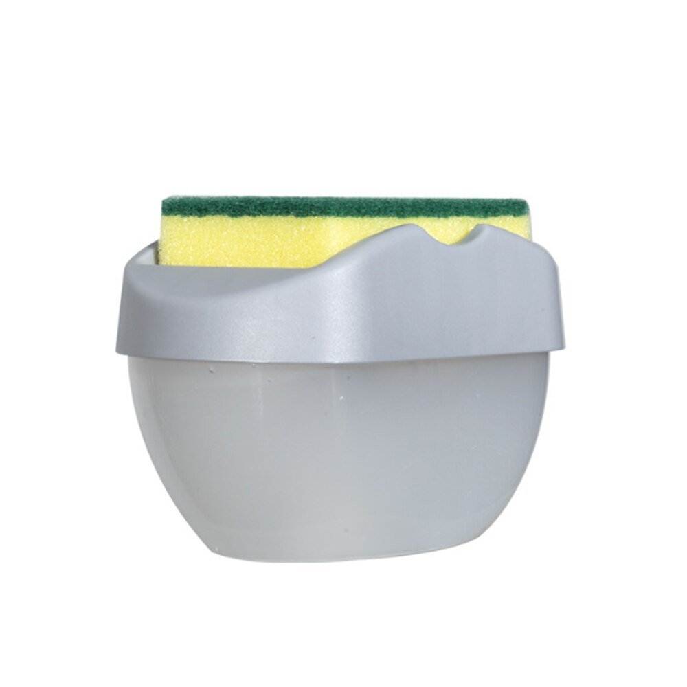 Distributeur de savon pompe avec éponge manuel presse nettoyage liquide distributeur conteneur manuel presse savon organisateur cuisine outil #25: A-High grade gray