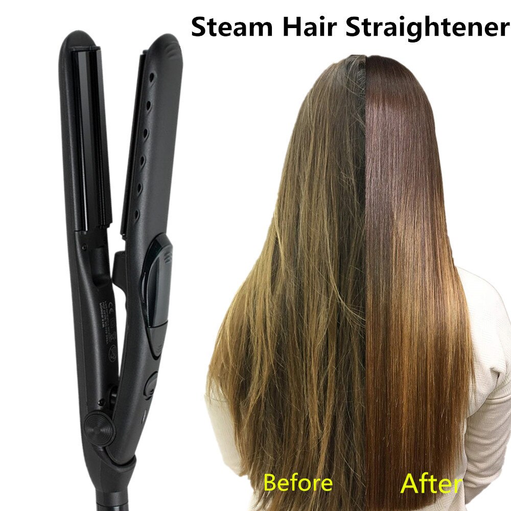 Steam Hair Straightener Fast Heating Ceramic Infusion Steam Flat Iron Vapor Sprayer Hair Styling Straight Hair Tool