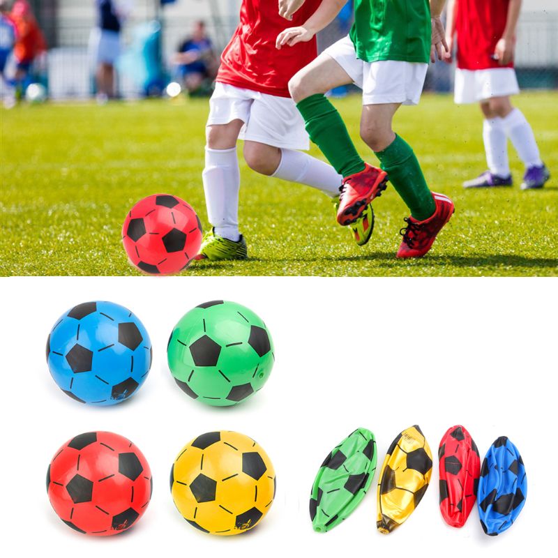 Children Soccer Ball Kid Training Inflatable Football 20cm Elastic Inflatable Balls Color Random