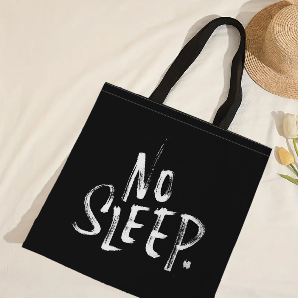 Czarno-biała geometryczna torba z grubej bawełny Damskie torby lniane Ekologiczne torby na zakupy wielokrotnego użytku Podróżna plaża Przydatna torba na ramię: BŁĘKITNA