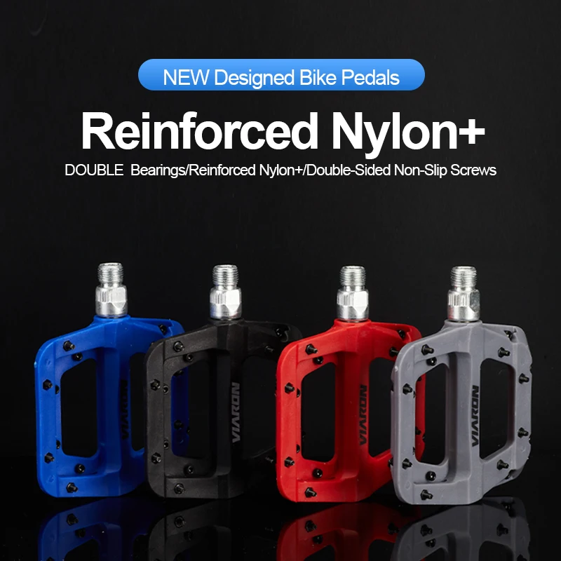 BOLANY Bike Pedal Ultralight Anti-slip 16 Nail Nylon Pedal for Mountain Bike Sealed Double Bearings Pedals Bicycle Accessories