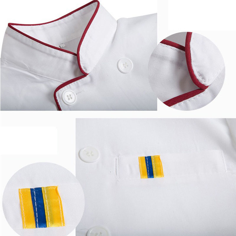 Chef's Uniform Work Wear Uniforms Chef's Whites Unisex Chef Coat Kitchen Short Long Sheeve Chef Jacket for Men and Women
