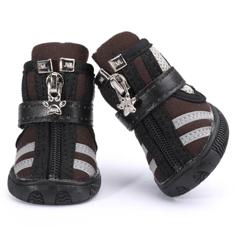 Atmungsaktive Haustier-Hundeschuhe, Frühling und Sommer, kleine Hundeschuhe mit Reißverschlüssen, rutschfeste Hundestiefel für Teddy, Chihuahua