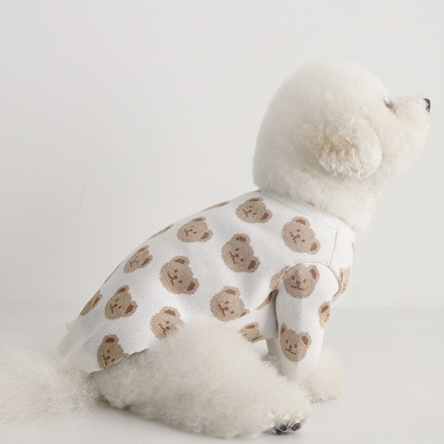 Fathin 100%  bomulds dejlig bjørnestrikke hundesweater til små store hundetøj s-xxl
