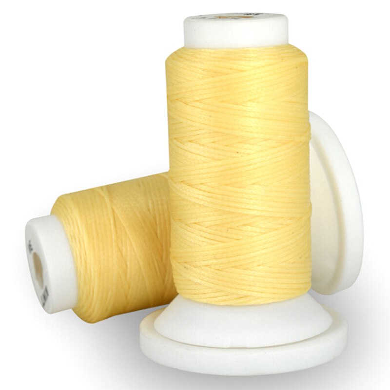 1PC 50Meters DIY Handicraft Tool Hand Waxed Thread 0.8mm 50m Polyester Cord Sewing Machine Stitching For Leather Craft: light yellow
