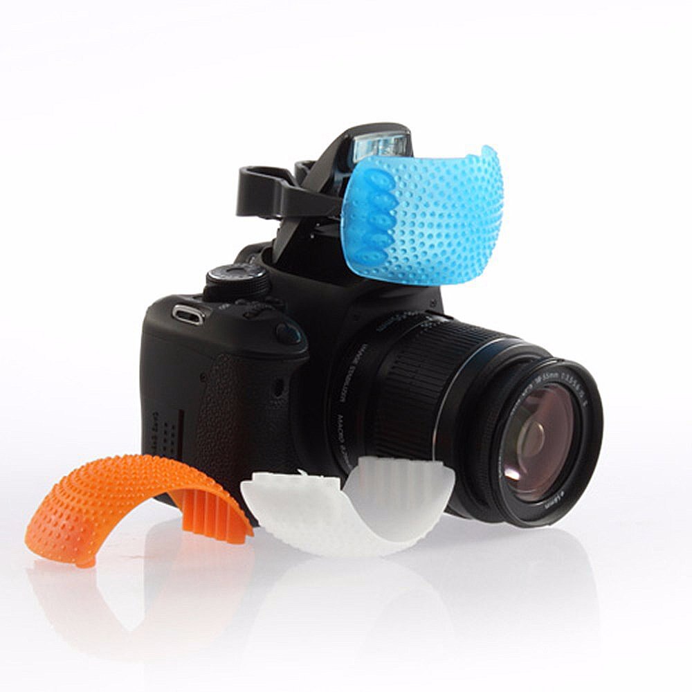 Cubierta de difusor de rebote de Flash DSLR SLR 3 en 1, conjunto de filtro de difusor Universal de 3 colores para Flashes de cámara DSLR Pop-Up, novedad