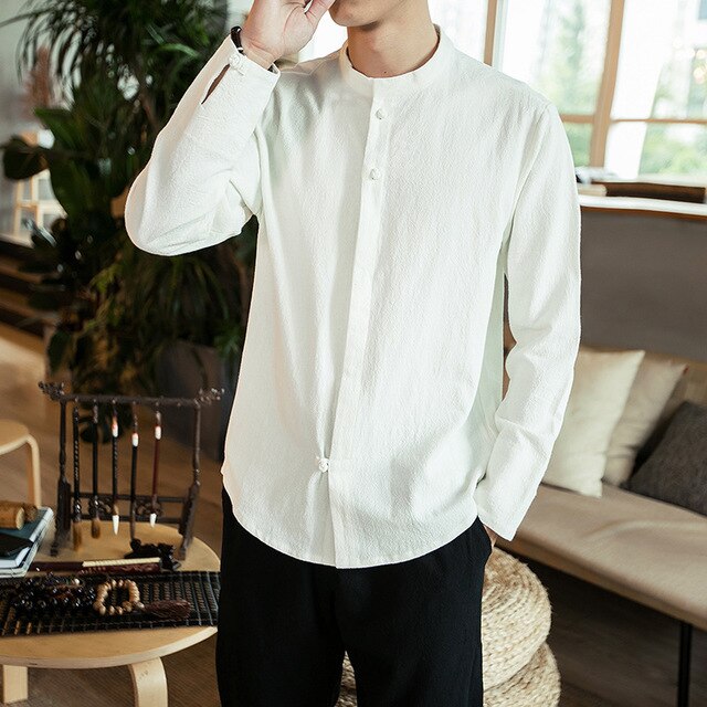 Ropa China tradicional para hombres, camisas de lino de algodón, prendas de vestir exteriores de Jack Chan Kung Fu Tai Chi, Tops de Estilo de China para hombre