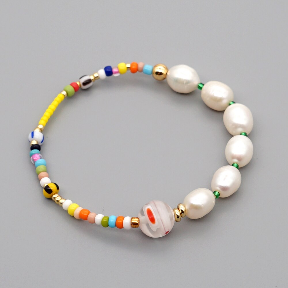 andare2BOHO Reale Della Perla dell'acqua Dolce Del Braccialetto Dei Braccialetti Delle Donne patchwork Perline Boho di proprietà Regalo Dei Monili Pulseras Mujer Moda Fatti A Mano: ZZ-B200033C