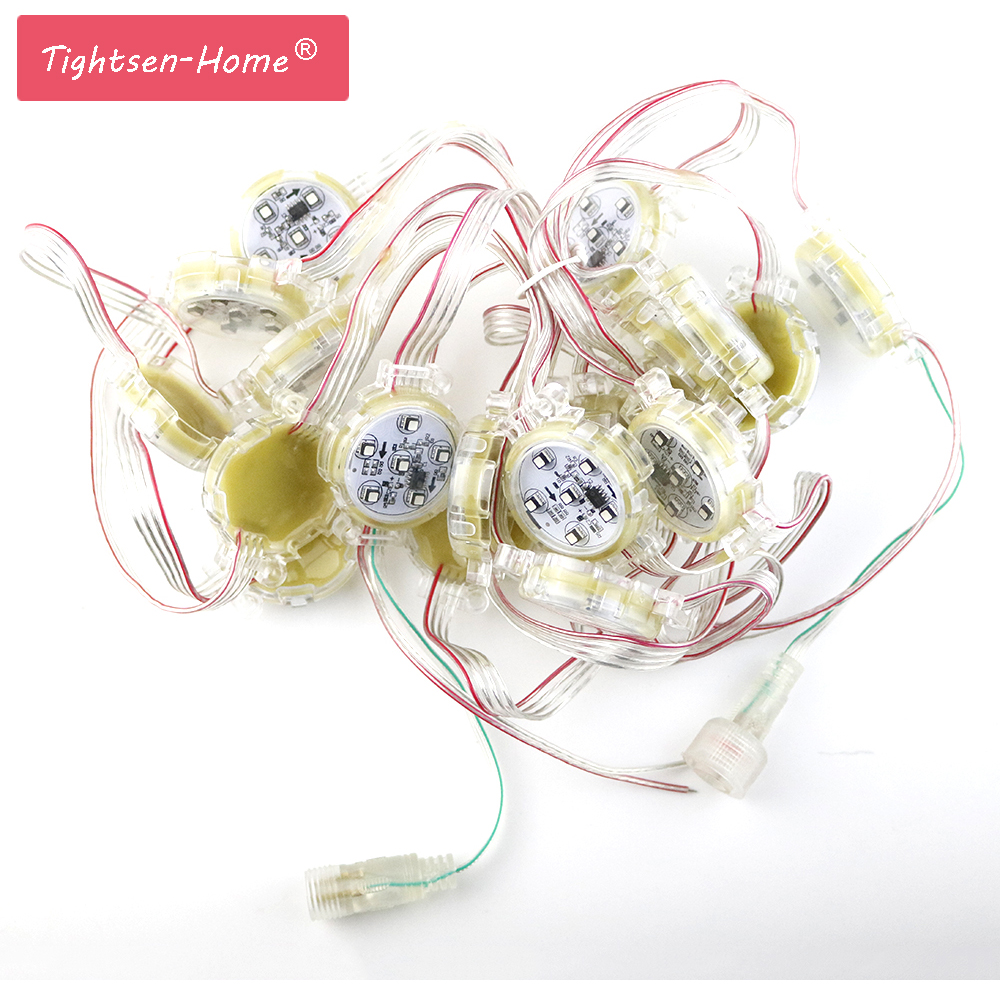 20 stks/partij 40mm DC24V 3535 UCS1903 module Diffuus LED Pixel Module Full Color 6 LEDs RGB adresseerbare led lamp string modules