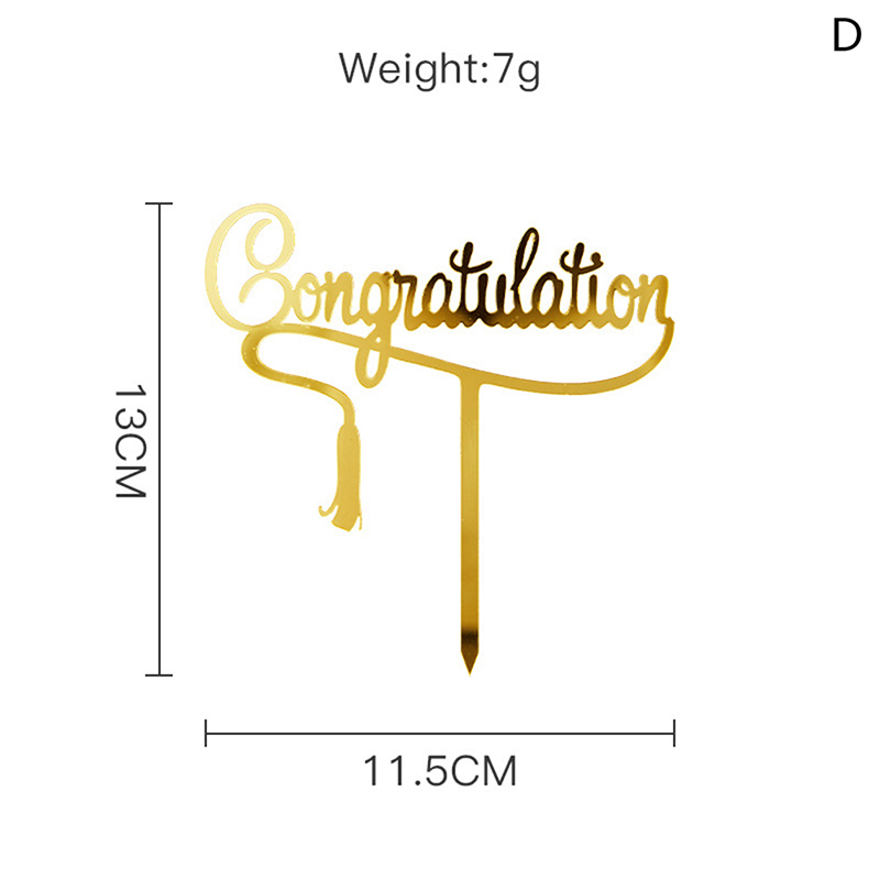 Gold Congratulations You Did It Grad Cake Topper Graduation Celebration Decor: D