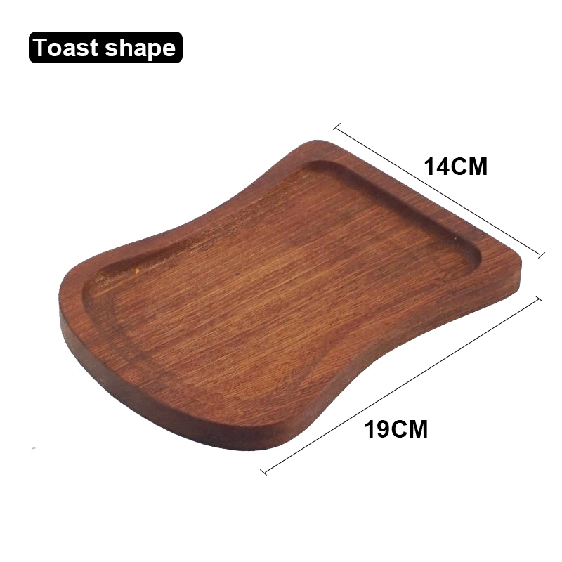 Tableware Dessert Round Tray Walnut Color Japanese Wood Tray Breakfast Bread Tray Tea Saucer Coasters Coffee Coasters: Burgundy